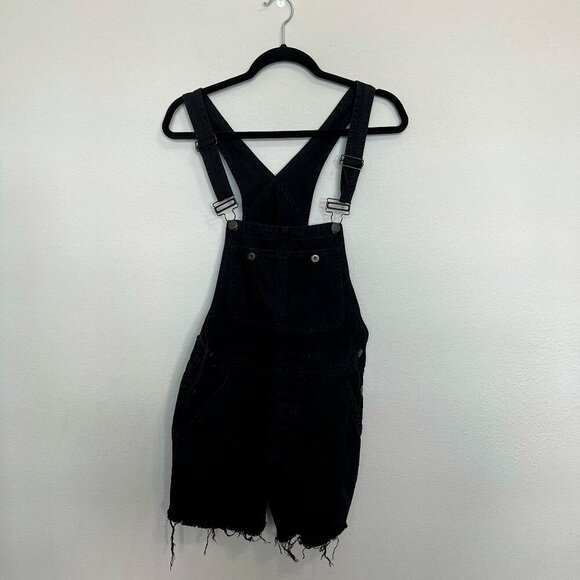 We The Free Denim Short Overalls Size 25 Color Black - Picture 1 of 5
